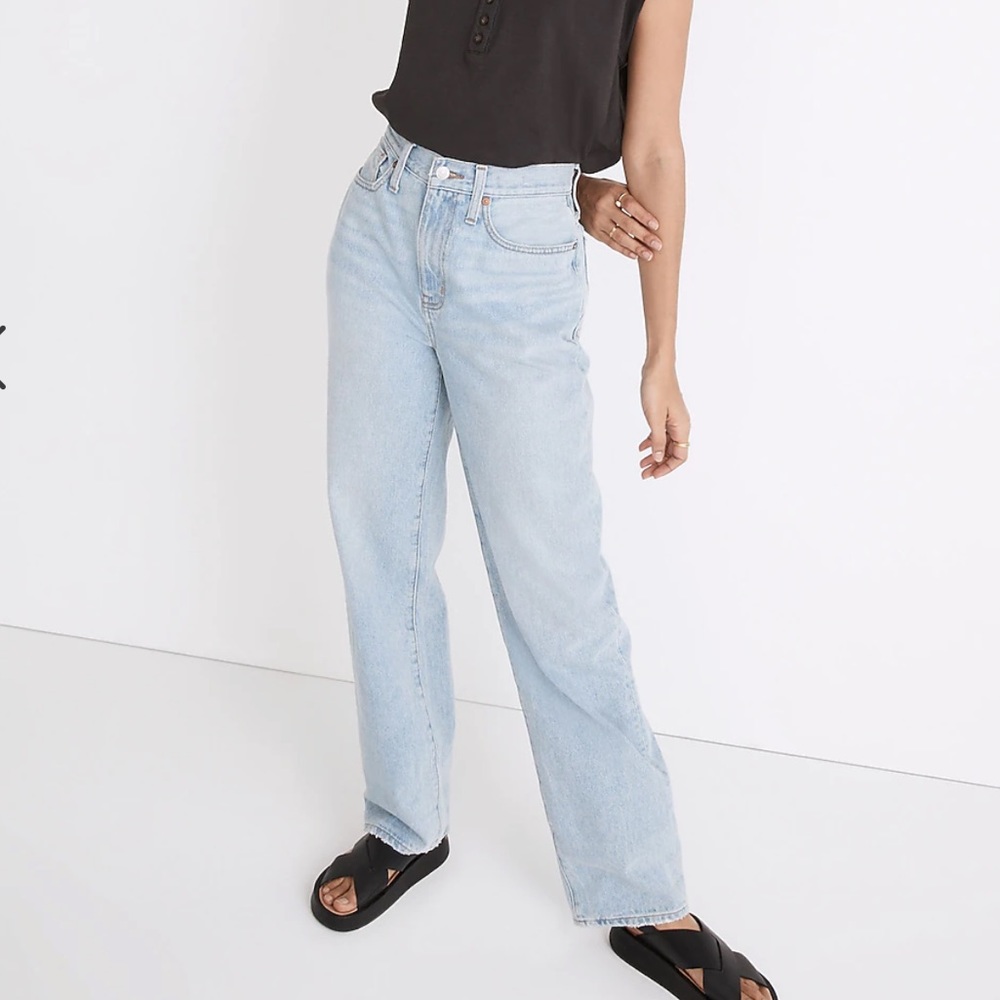 Madewell Baggy Straight Jeans in Berteau Wash 26 NF118 NWT